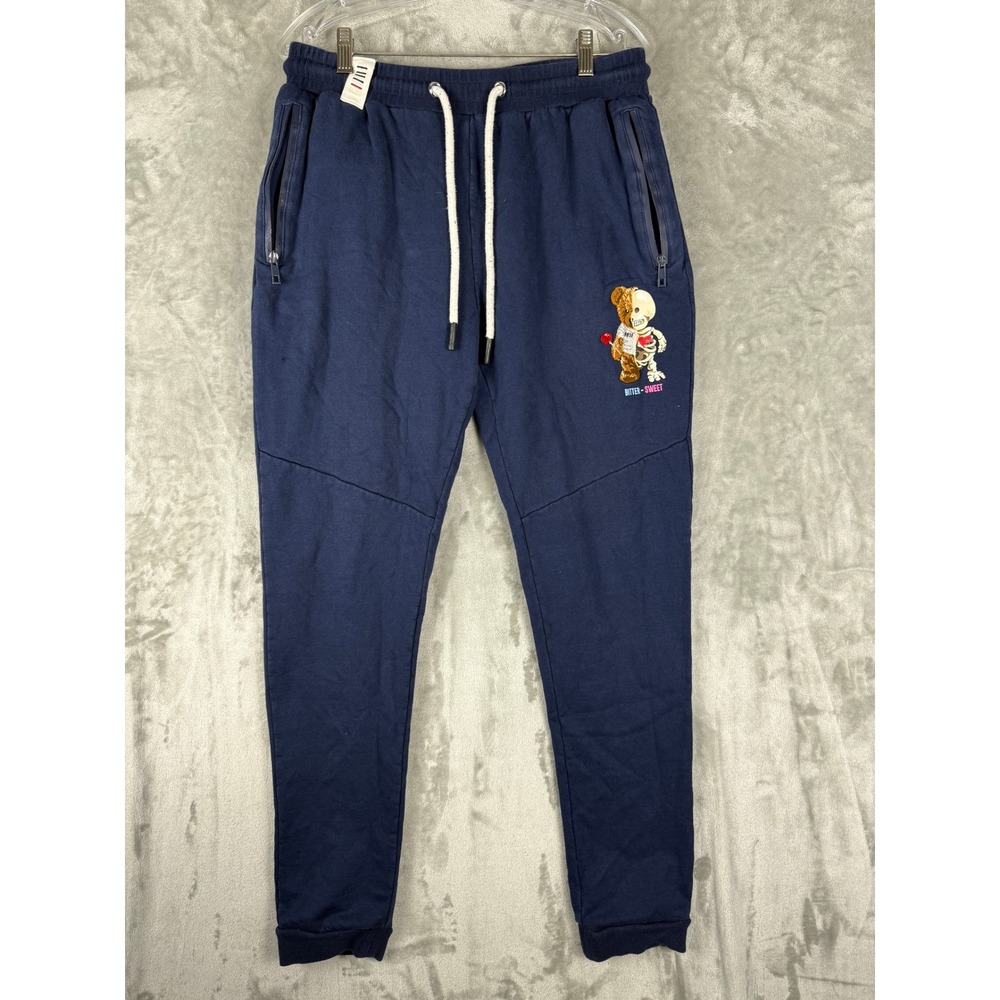 Fifth Loop XL Navy Blue Graphic Bear Skeleton Joggers‎ Sweatpants Unisex